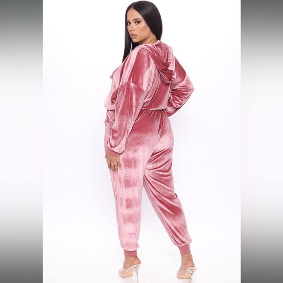 Velvet Vixen Fantasy Sweat Jumpsuit - Mauve Size XL - Picture 3 of 8